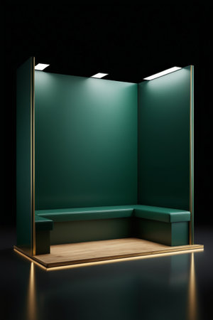 Dark green modern style lounge area displayの素材