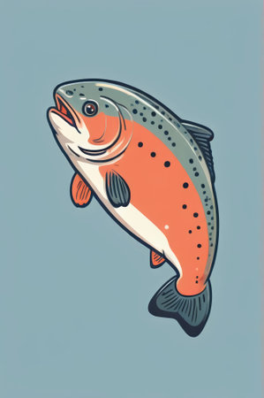 Cartoon style trout illustrationの素材