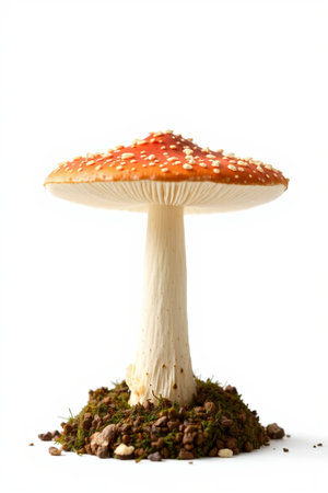 Close-up of red spotted mushroomsの素材