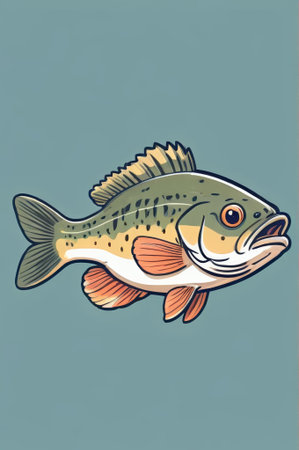 Cartoon style bass illustrationの素材