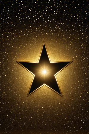 Gold Glowing Pentagram Background Materialの素材