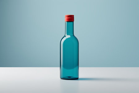 Blue bottle with red bottle gate writeの素材