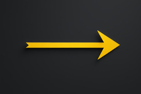 Yellow arrow material on black backgroundの素材
