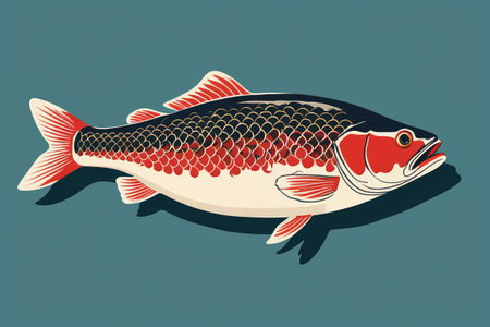 Colorful fish illustration materialの素材