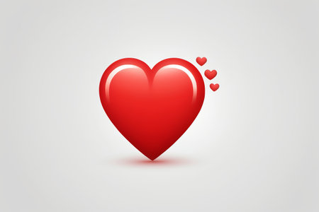 Red heart icon design materialの素材