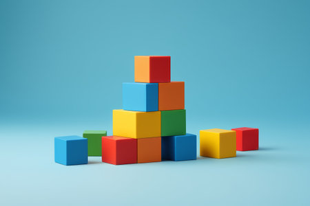 Colorful Cube Stacking Creative Materialの素材