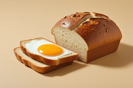 Bread and fried egg breakfast ingredientsの素材