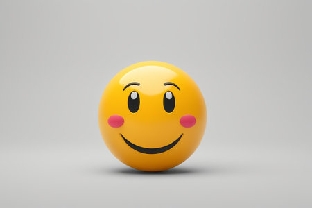 Yellow Smile Emoji 3D Imageの素材