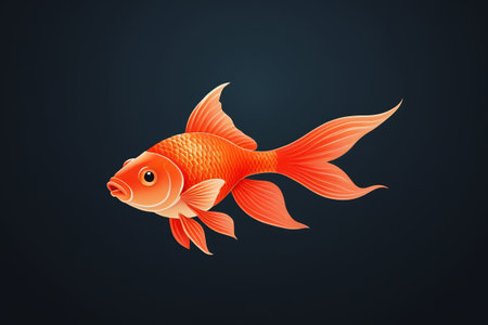 Orange Goldfish illustration materialの素材