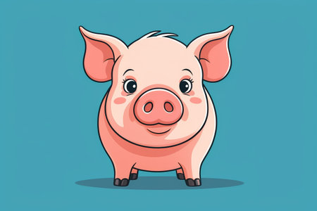 Cartoon piglet illustrationの素材
