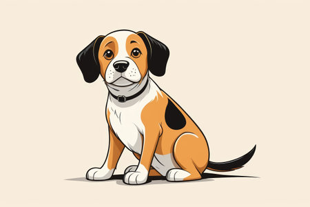 Cartoon puppy sitting image materialの素材