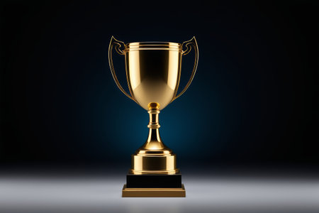 Close-up of the gold trophyの素材