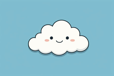 Cartoon style smile cloud pattern materialの素材