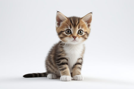 Cute kitten front-facing posture materialの素材