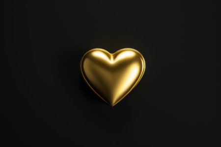 Gold heart pattern on black backgroundの素材