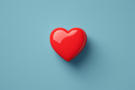 Red heart pattern on blue backgroundの素材