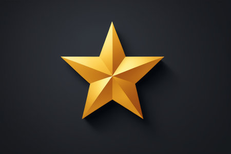 Gold solid pentagram iconの素材