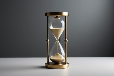 Close-up of a Golden Hourglass Still Lifeの素材