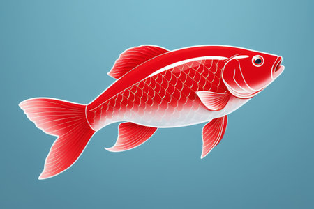 Red Carp Illustration Materialの素材