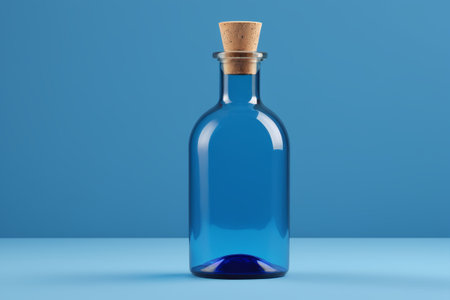 Blue glass bottle with cork still lifeの素材