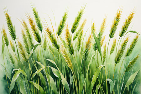 Pastoral scene of mature wheatの素材