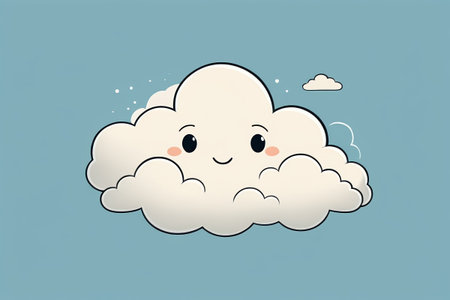 Cartoon smiley face cloud patternの素材