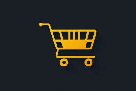 Yellow shopping cart iconの素材