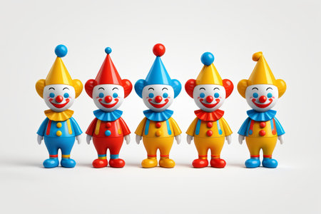 Colorful clown doll arrangement displayの素材