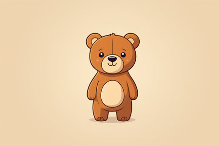 Illustration of a standing cartoon bearの素材