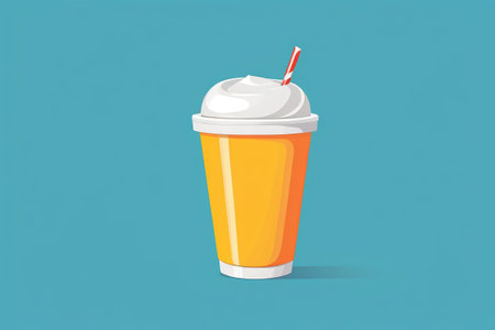 Illustration style drink cup with cream topの素材