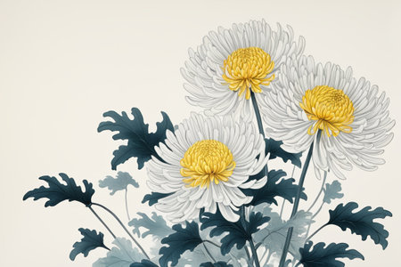 Close-up of white chrysanthemum flowersの素材