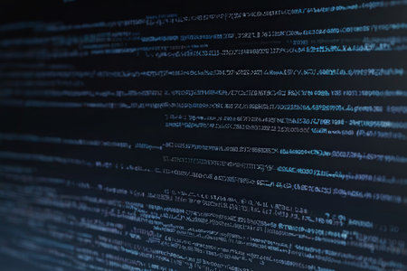 Code display on a computer screenの素材