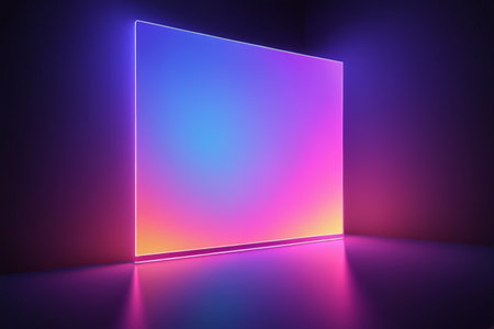 Indoor colorful light square light and shadow sceneの素材
