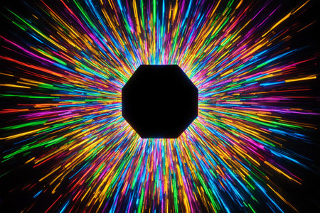 Colorful light radiating abstract backgroundの素材