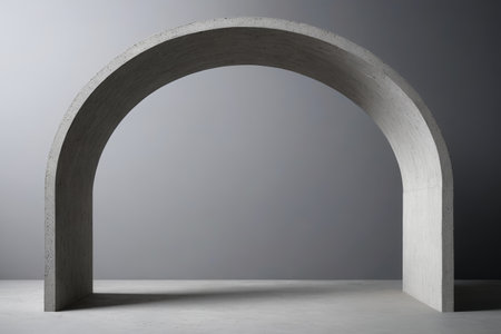 Modern concrete arched building structureの素材