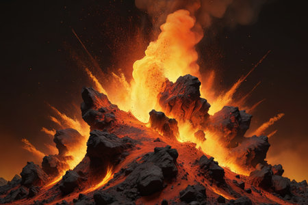 Spectacular volcanic eruptionの素材