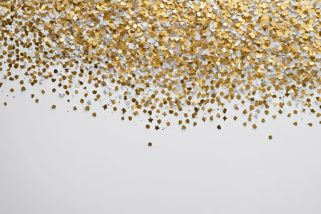 Scattered gold and silver celebration confettiの素材