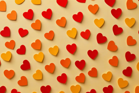 Colorful heart pattern backgroundの素材