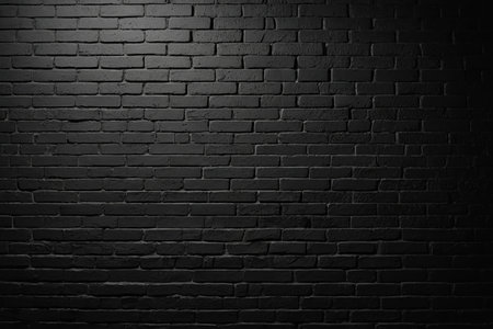 Black brick wall background materialの素材
