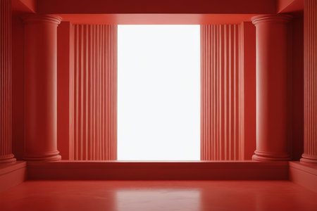 Red Space and Roman Column Sceneの素材