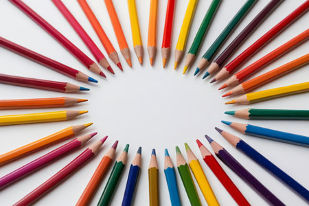 Colored pencil circular arrangement materialの素材