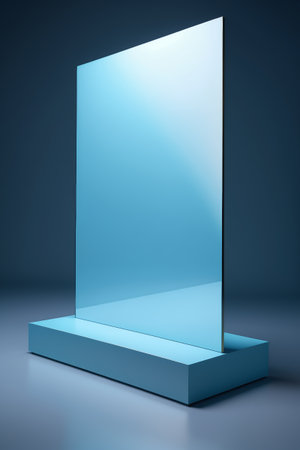 a close up of a mirror on a stand on a gray surfaceの素材