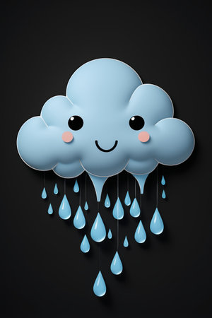 there is a cloud with rain drops hanging from itの素材
