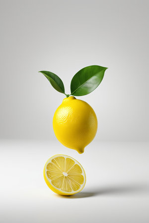 there is a lemon that is falling off of the top of a lemonの素材