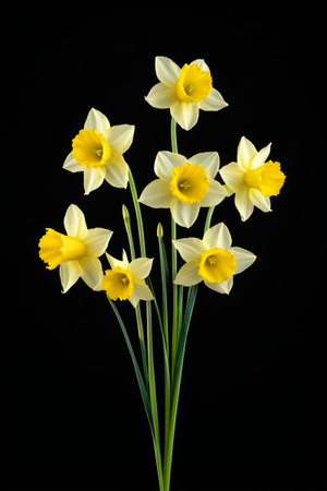 there are a bunch of yellow and white flowers in a vaseの素材
