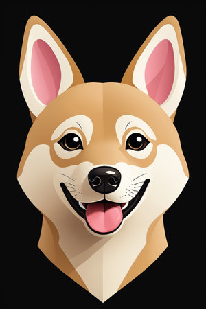 there is a dog with a big smile on it ' s faceの素材