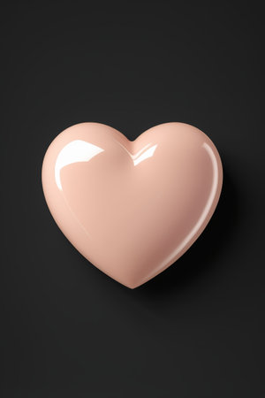 a close up of a heart shaped object on a black surfaceの素材