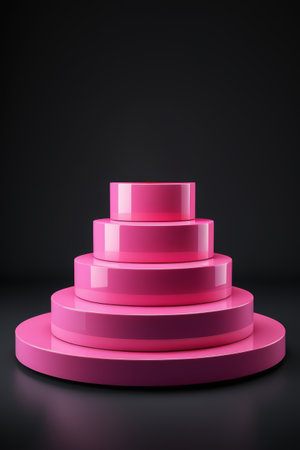 a close up of a pink pedestal on a black backgroundの素材
