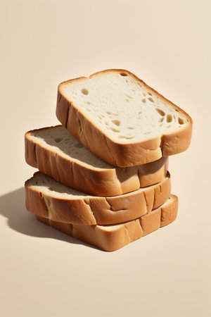 there are four slices of bread stacked on top of each otherの素材