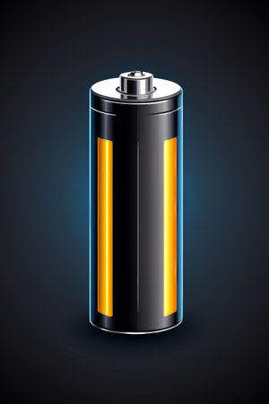 a close up of a battery with a blue backgroundの素材